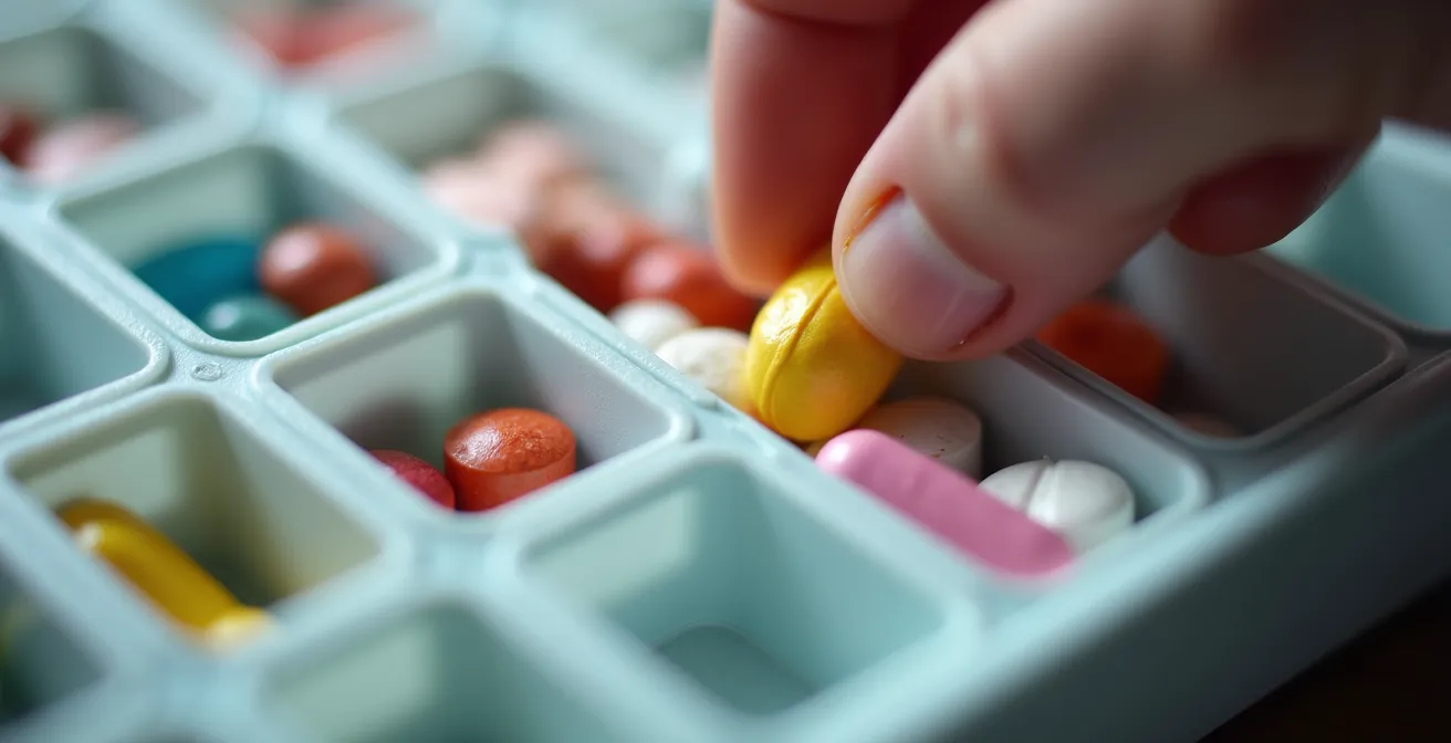 Multi-tiered medication organization system with weekly pillbox