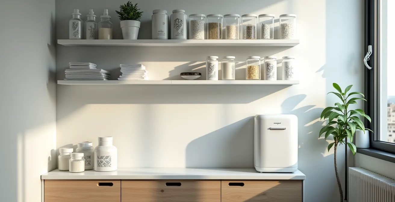 Well-organized medical equipment corner in a compact living space