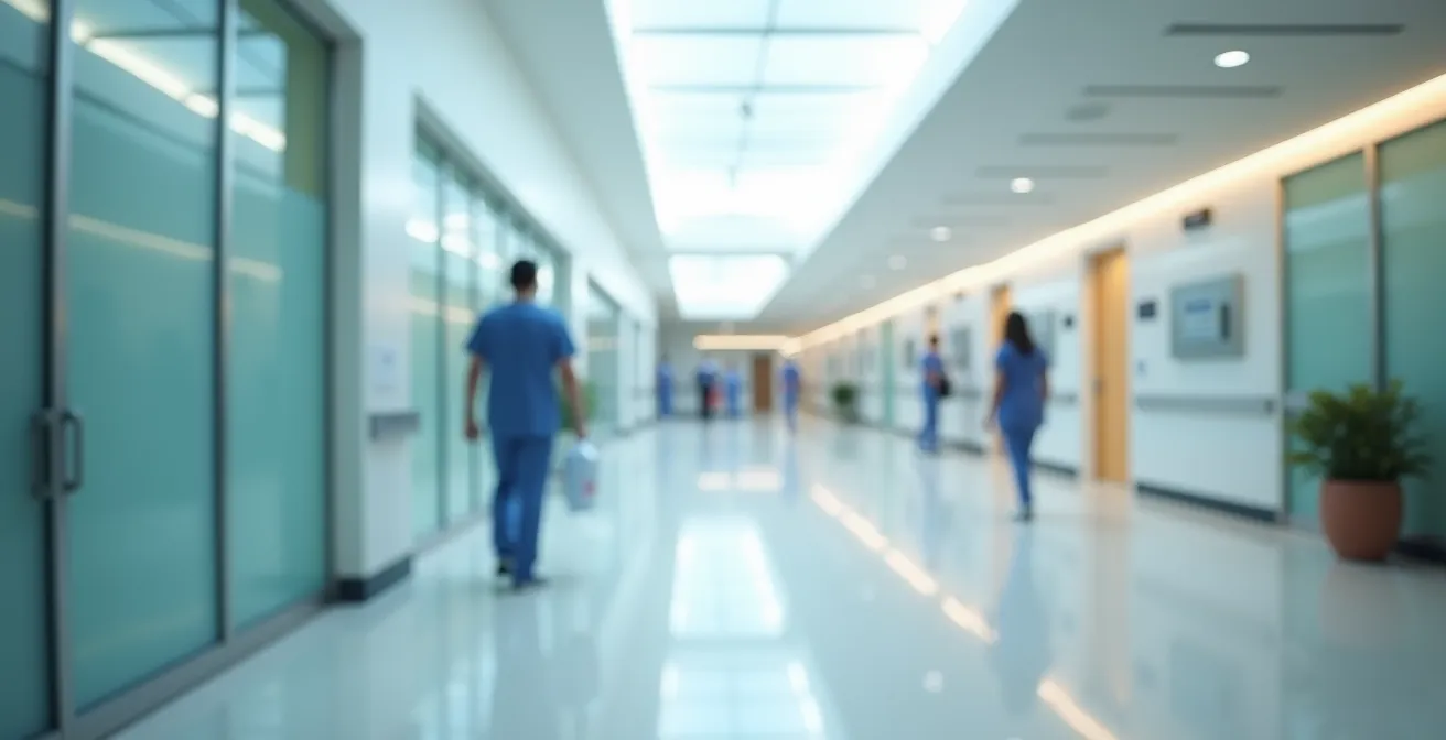 Split-screen medical office showing HMO network restrictions versus PPO flexibility